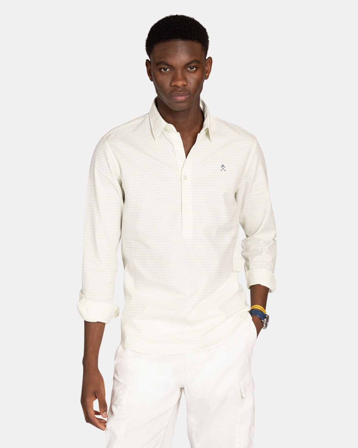 Camisa Oxford de hombre de rayas - Harper & Neyer - Verde Verde-1
