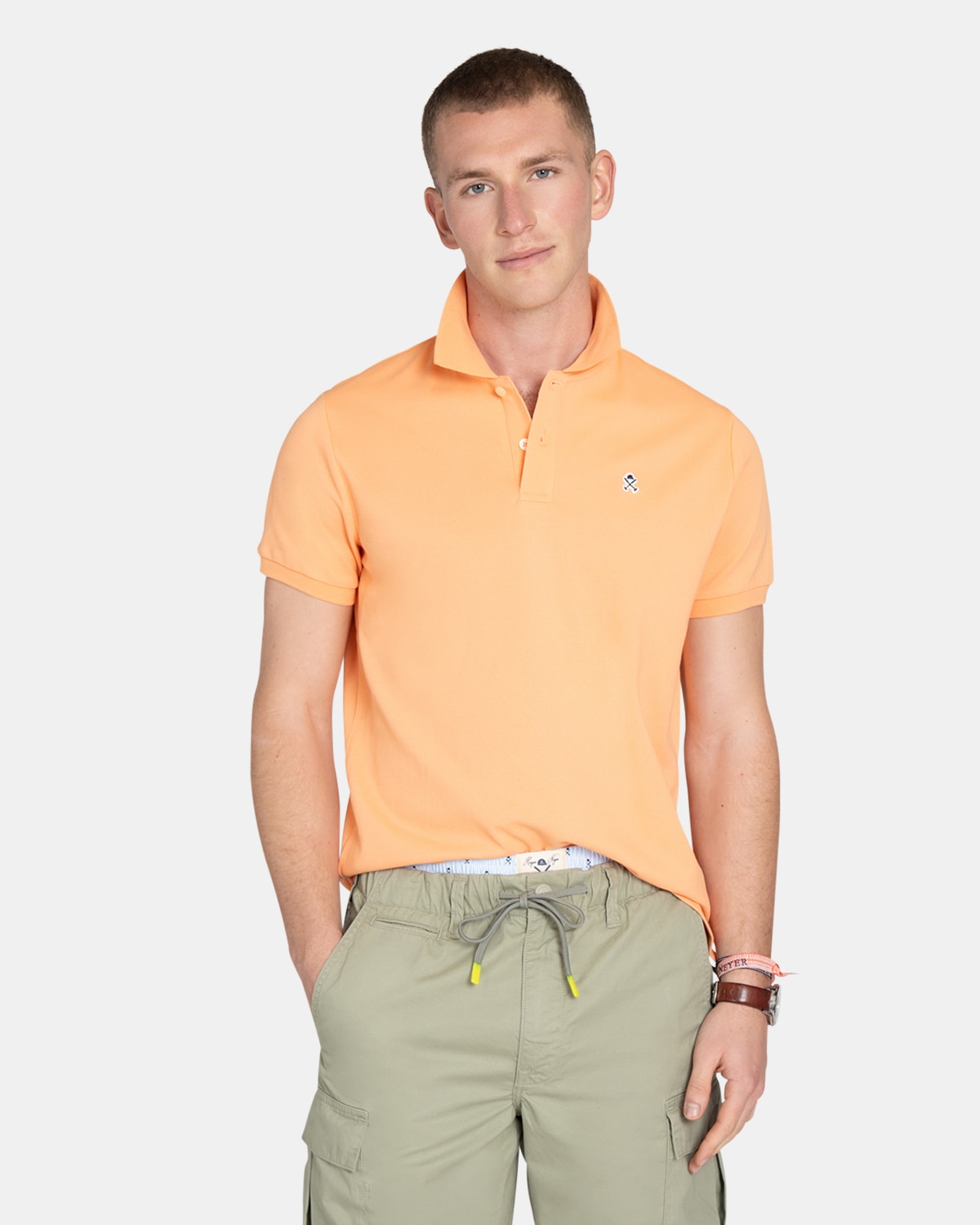 Imagen 0 de Polo de manga corta de hombre liso Coral