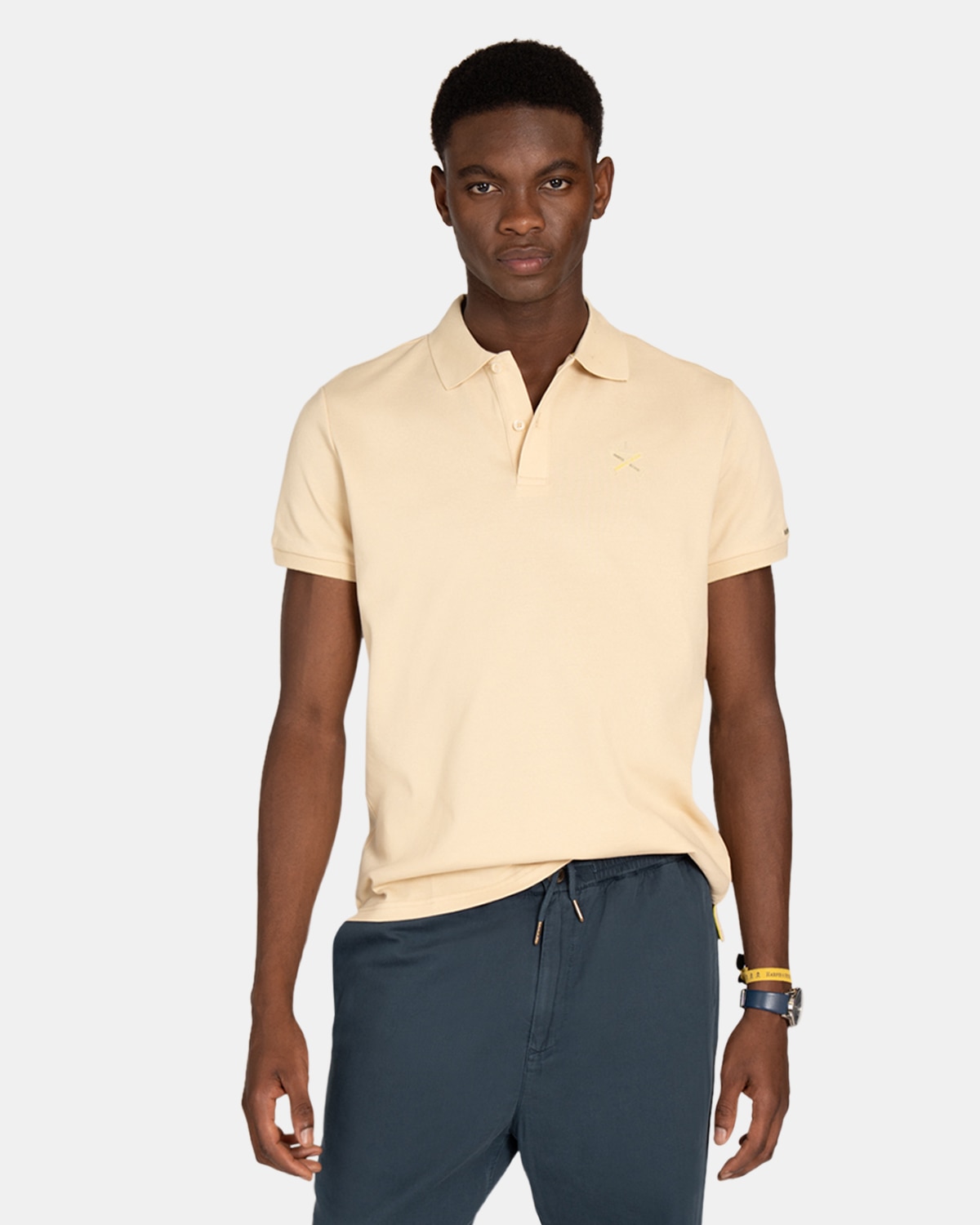 Polo de manga corta de hombre con dibujo frontal - Harper & Neyer - Camel Camel-1