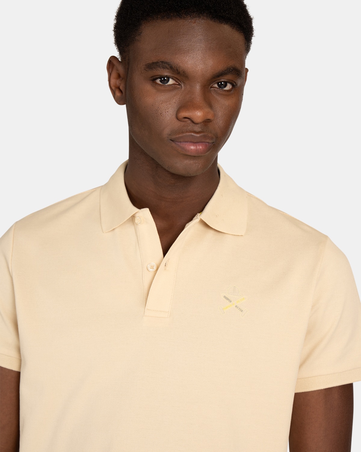 Polo de manga corta de hombre con dibujo frontal - Harper & Neyer - Camel Camel-3