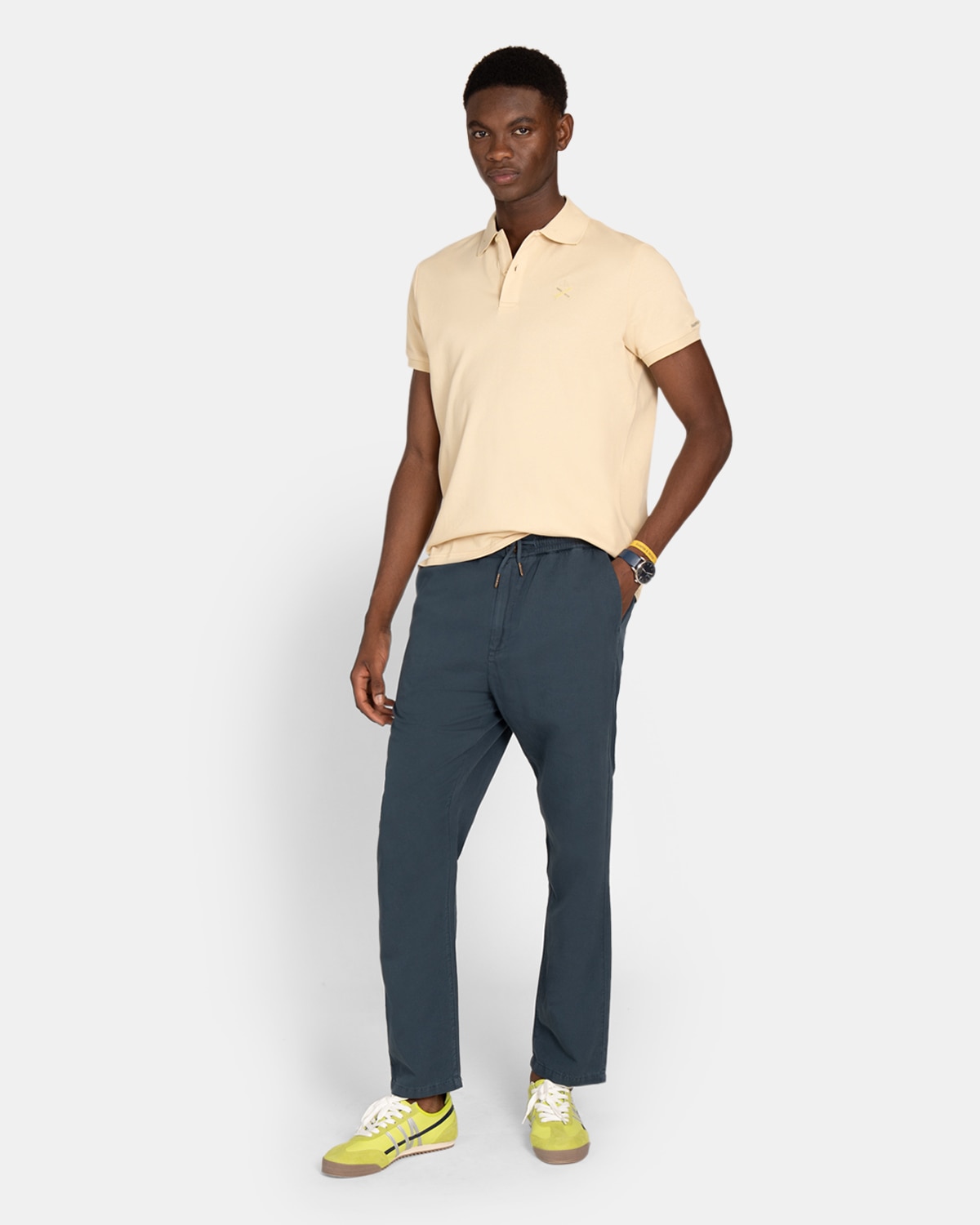 Polo de manga corta de hombre con dibujo frontal - Harper & Neyer - Camel Camel-4