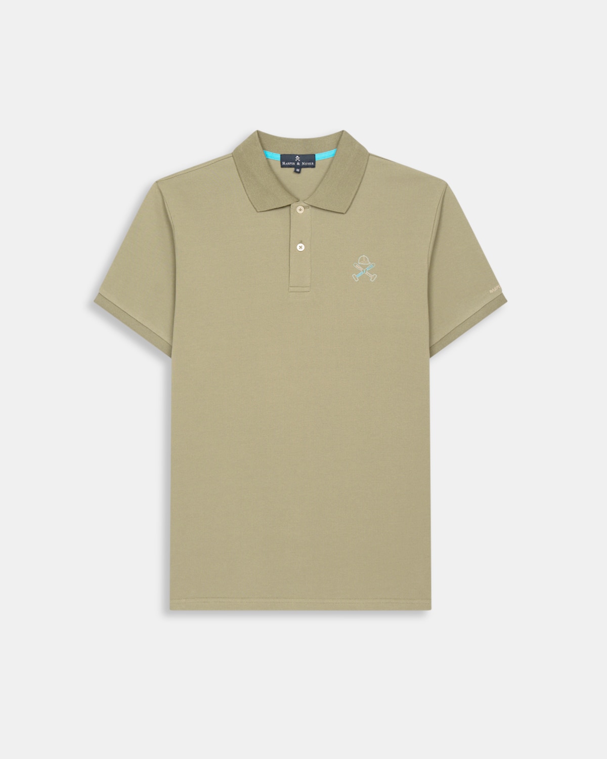 Polo de manga corta de hombre con dibujo frontal - Harper & Neyer - Verde militar Verde militar-6