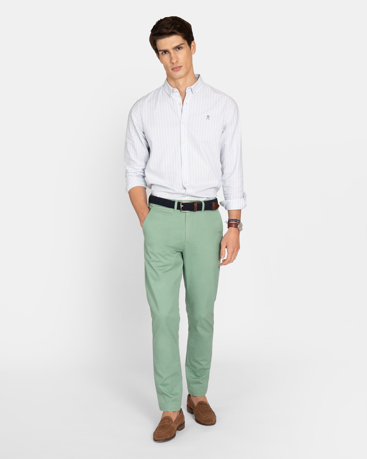 Pantalón chino de hombre corte regular - Harper & Neyer - Verde Verde-3