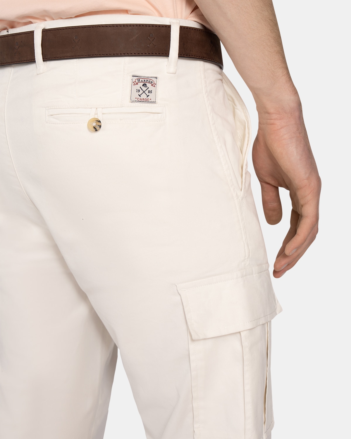 Imagen 4 de Pantalón cargo de hombre slim - Harper & Neyer - Blanco roto Blanco roto