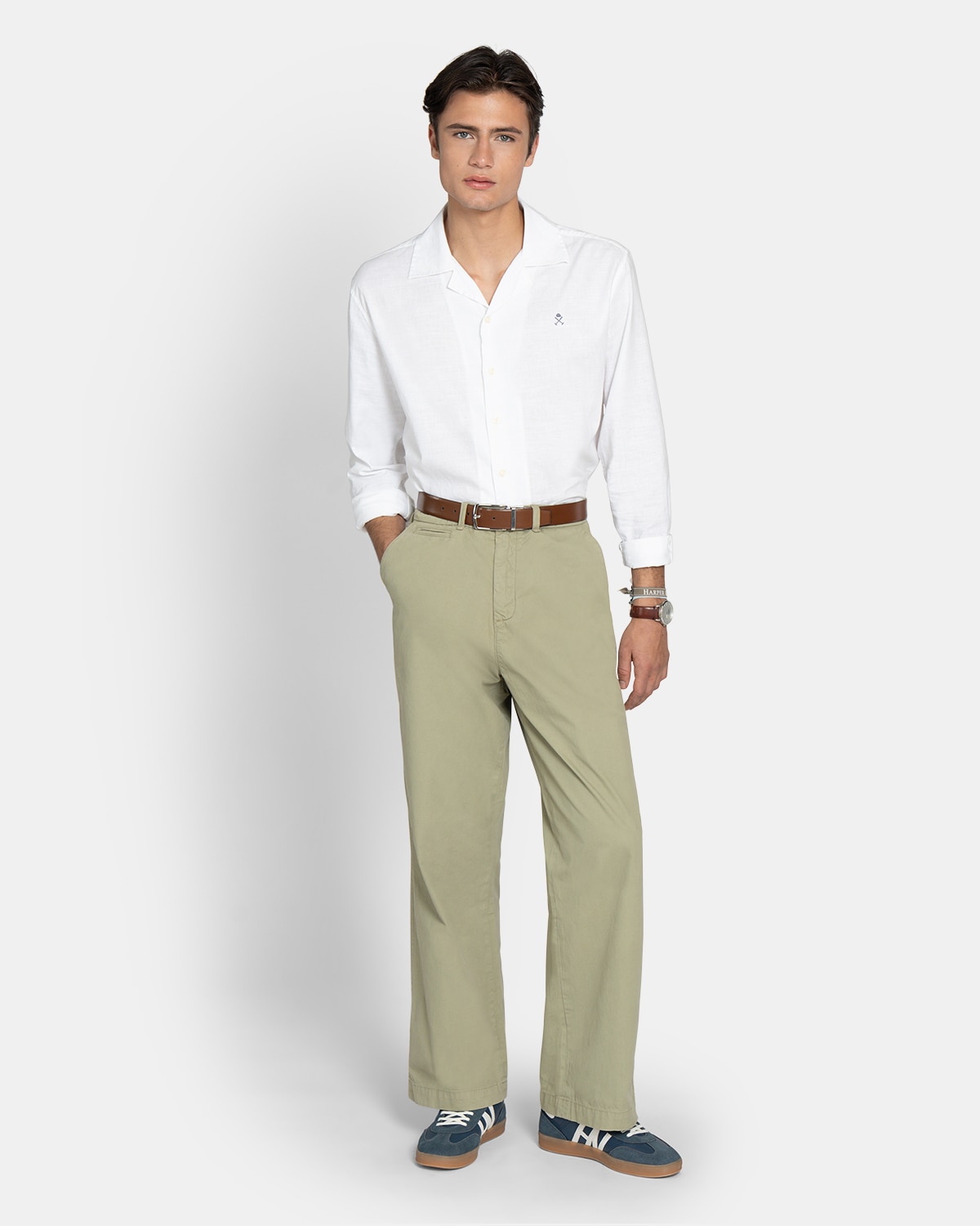Imagen 3 de Pantalón de hombre relaxed - Harper & Neyer - Verde claro Verde claro