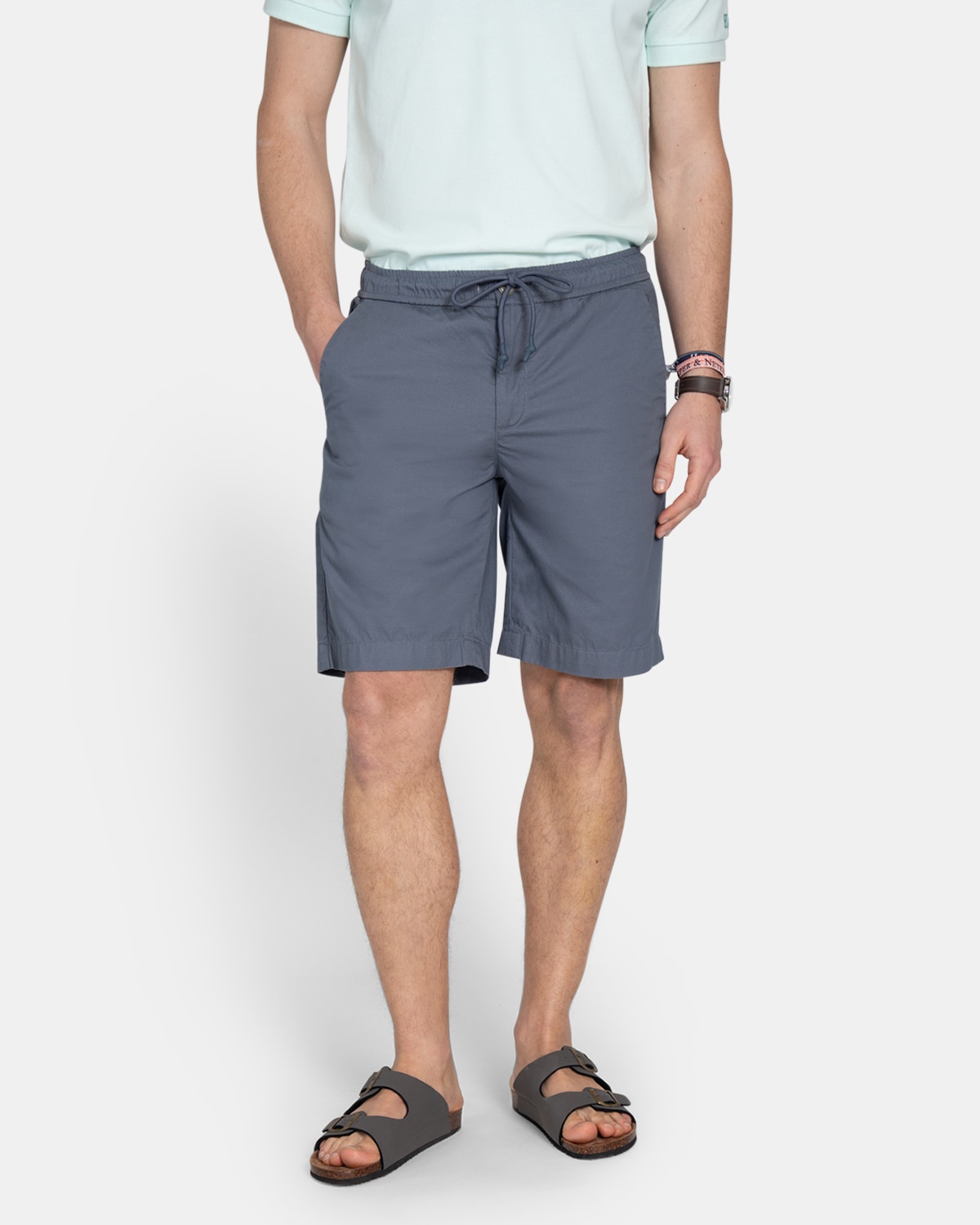Harper & Neyer - Bermuda jogger de hombre lisa regular.