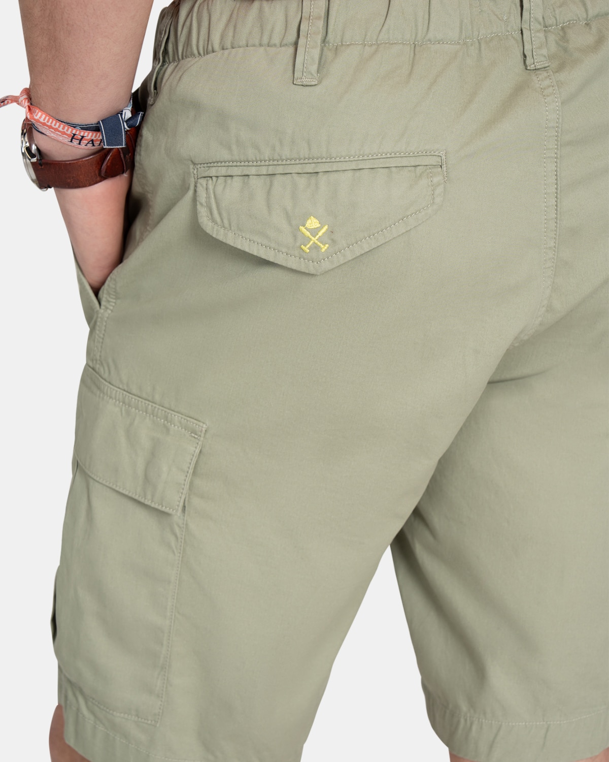 Imagen 4 de Pantalón corto cargo de hombre liso - Harper & Neyer - Verde Verde