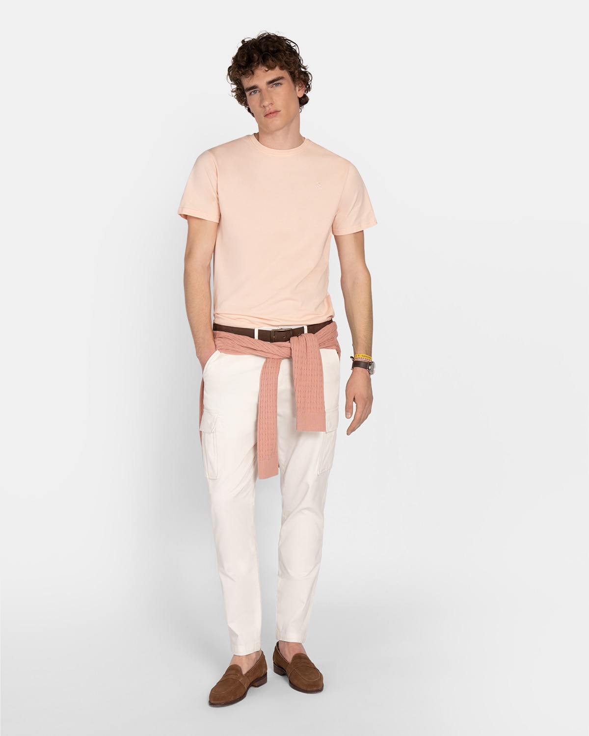 Imagen 4 de Camiseta de manga corta de hombre lisa - Harper & Neyer - Rosa claro Rosa claro