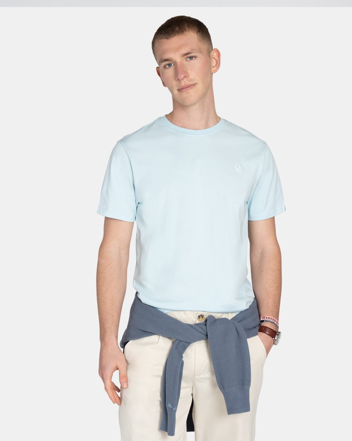 Imagen 1 de Camiseta de manga corta de hombre lisa - Harper & Neyer - Azul claro Azul claro