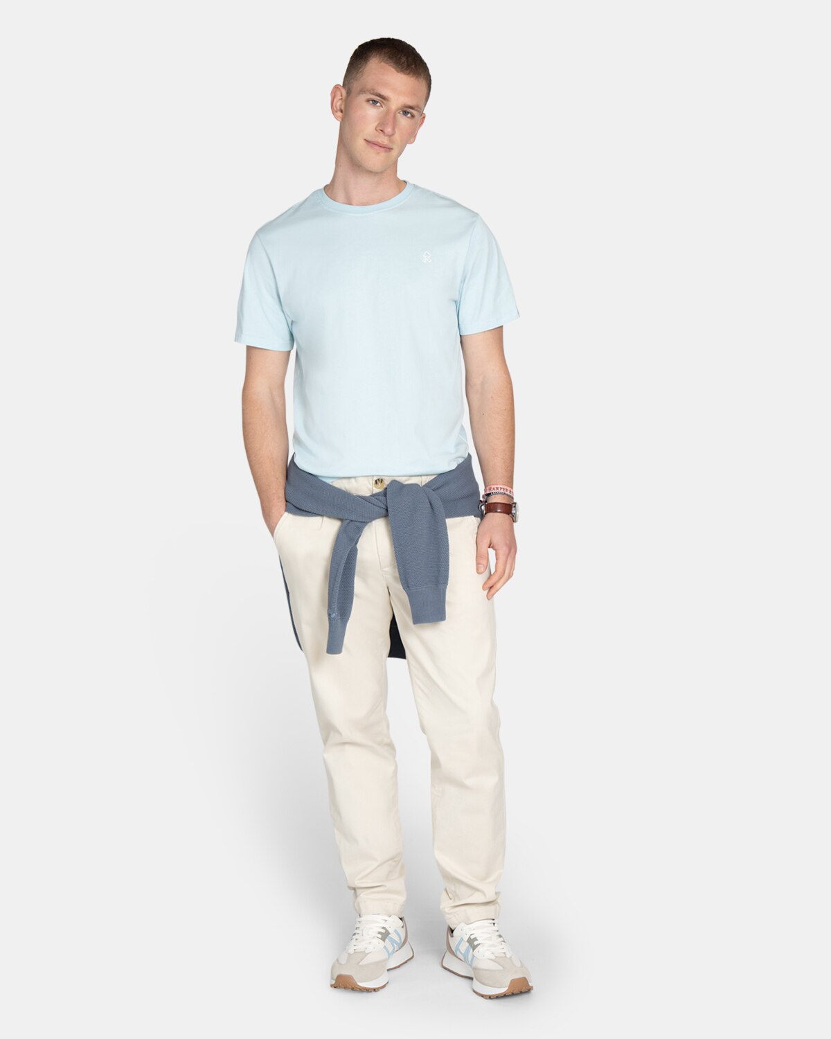 Imagen 4 de Camiseta de manga corta de hombre lisa - Harper & Neyer - Azul claro Azul claro