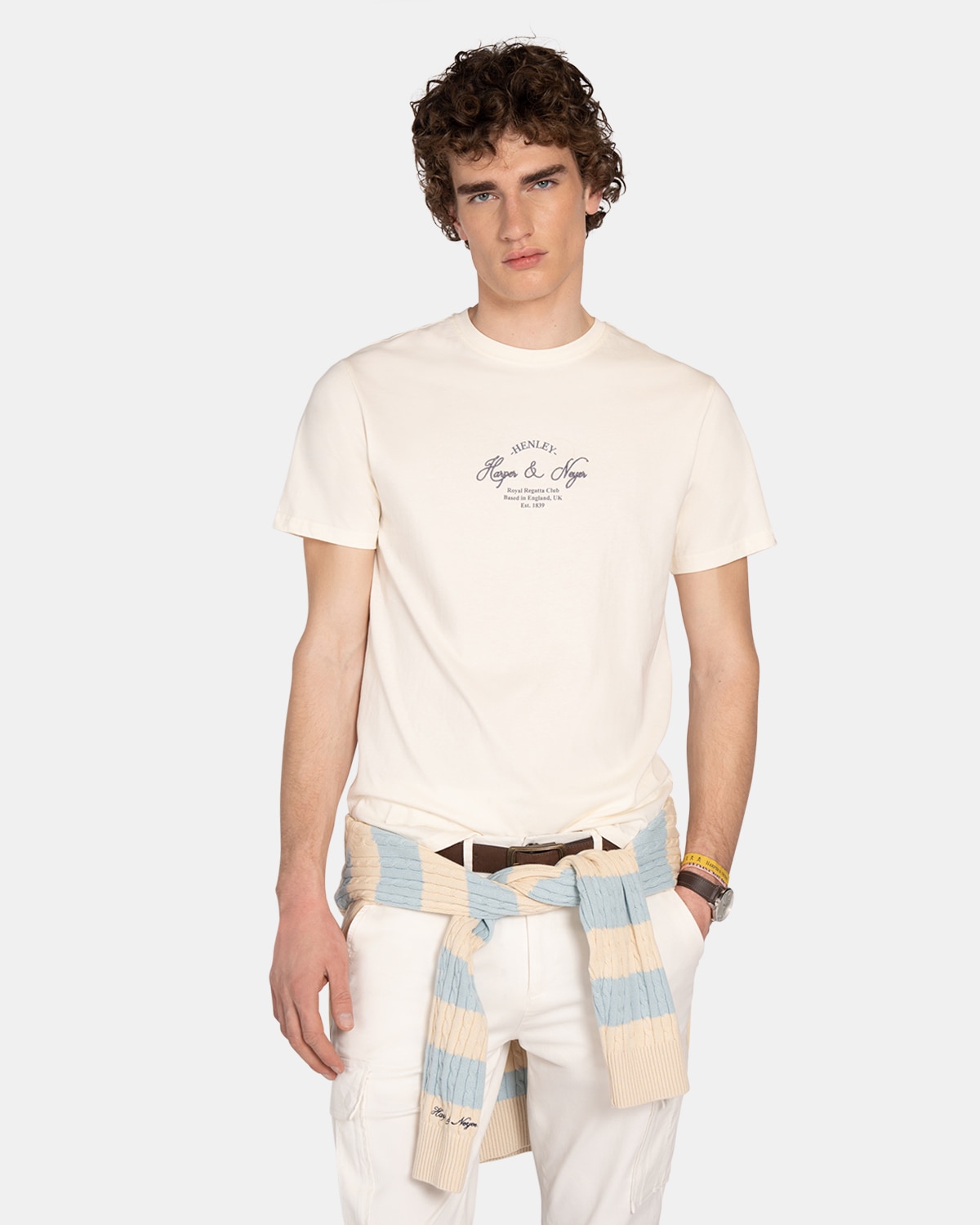 Harper & Neyer - Camiseta de manga corta de hombre con estampado grande.