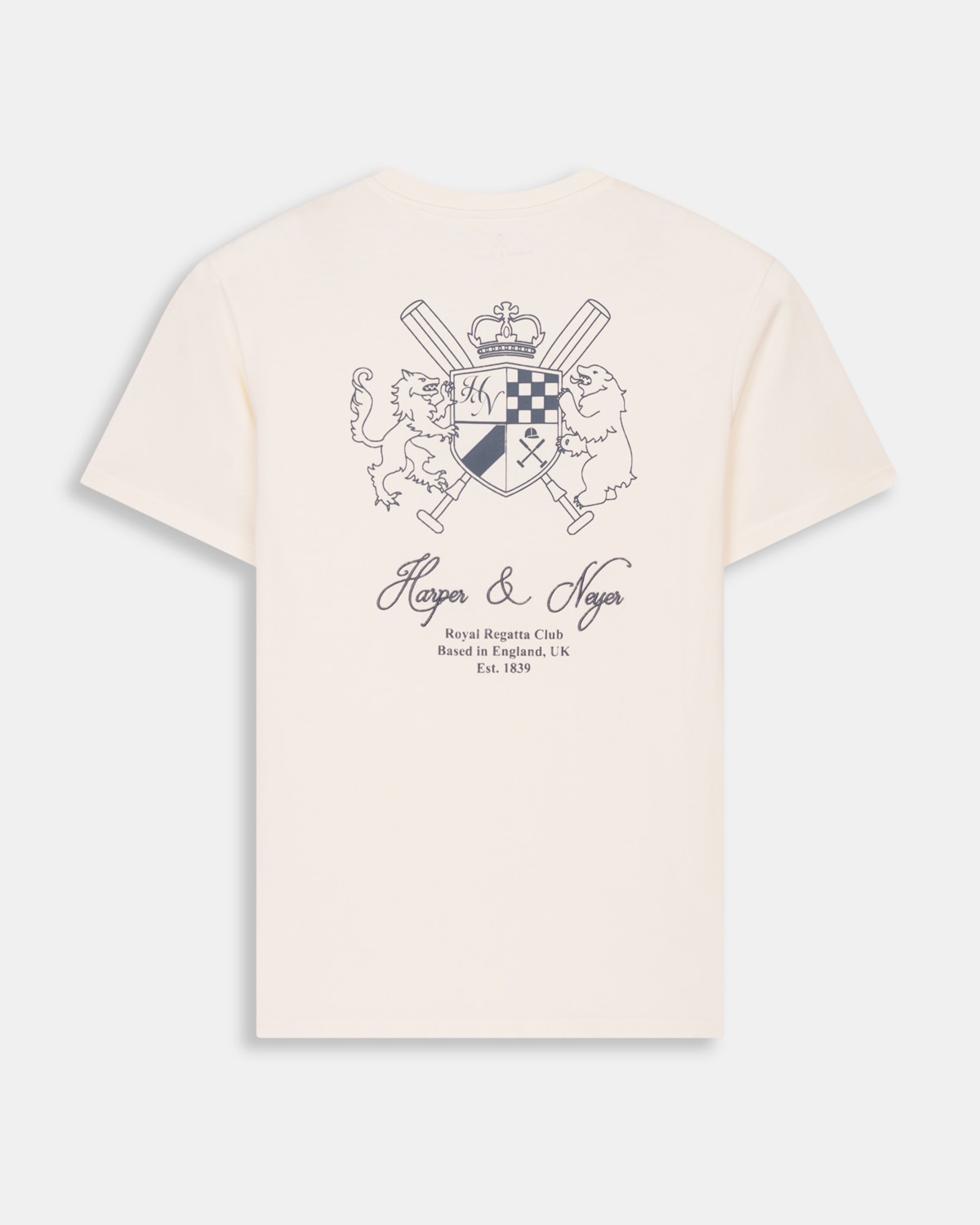 Camiseta de manga corta de hombre con dibujo frontal - Harper & Neyer - Blanco roto Blanco roto-5