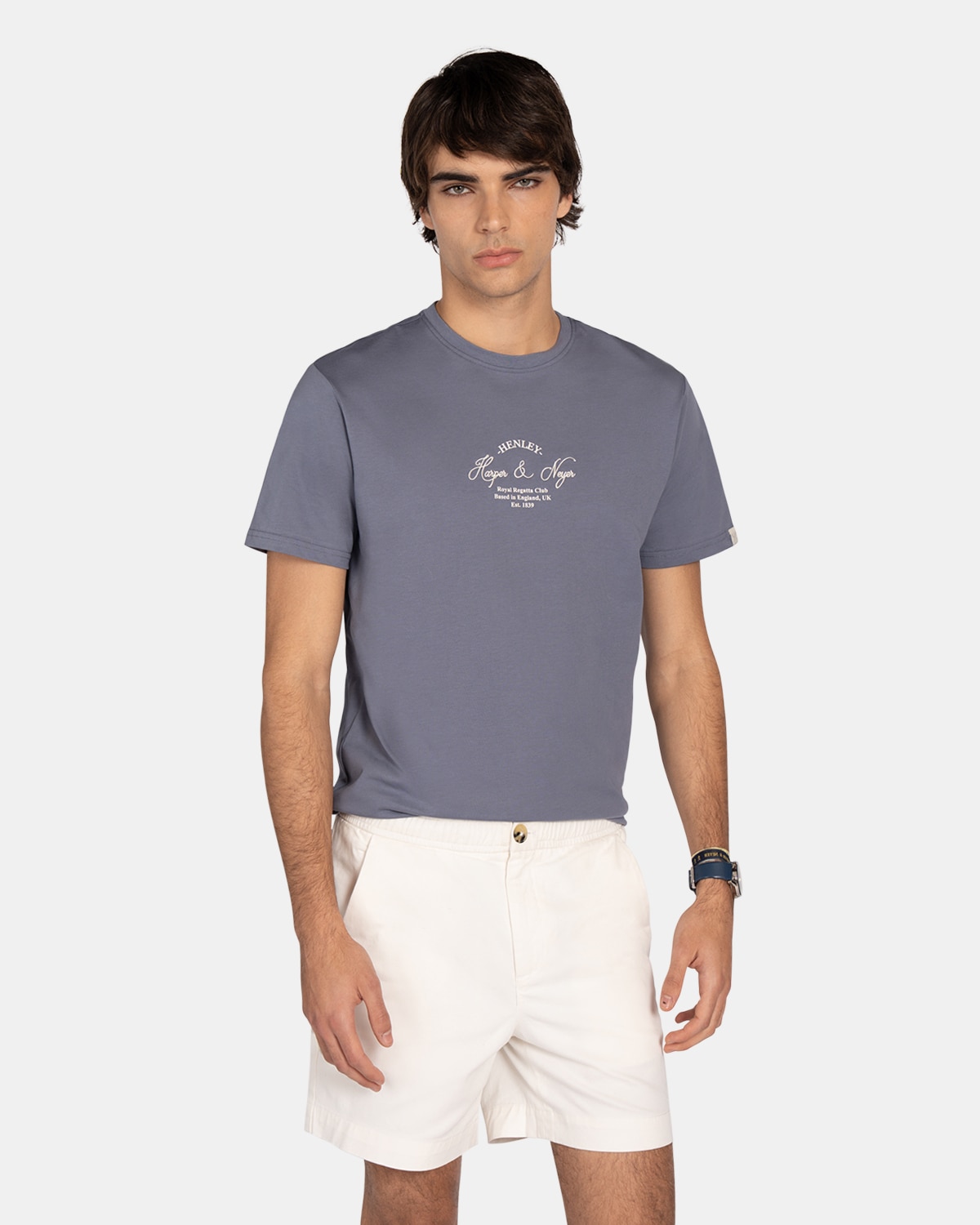 Imagen 0 de Camiseta de manga corta de hombre con dibujo frontal Amarillo