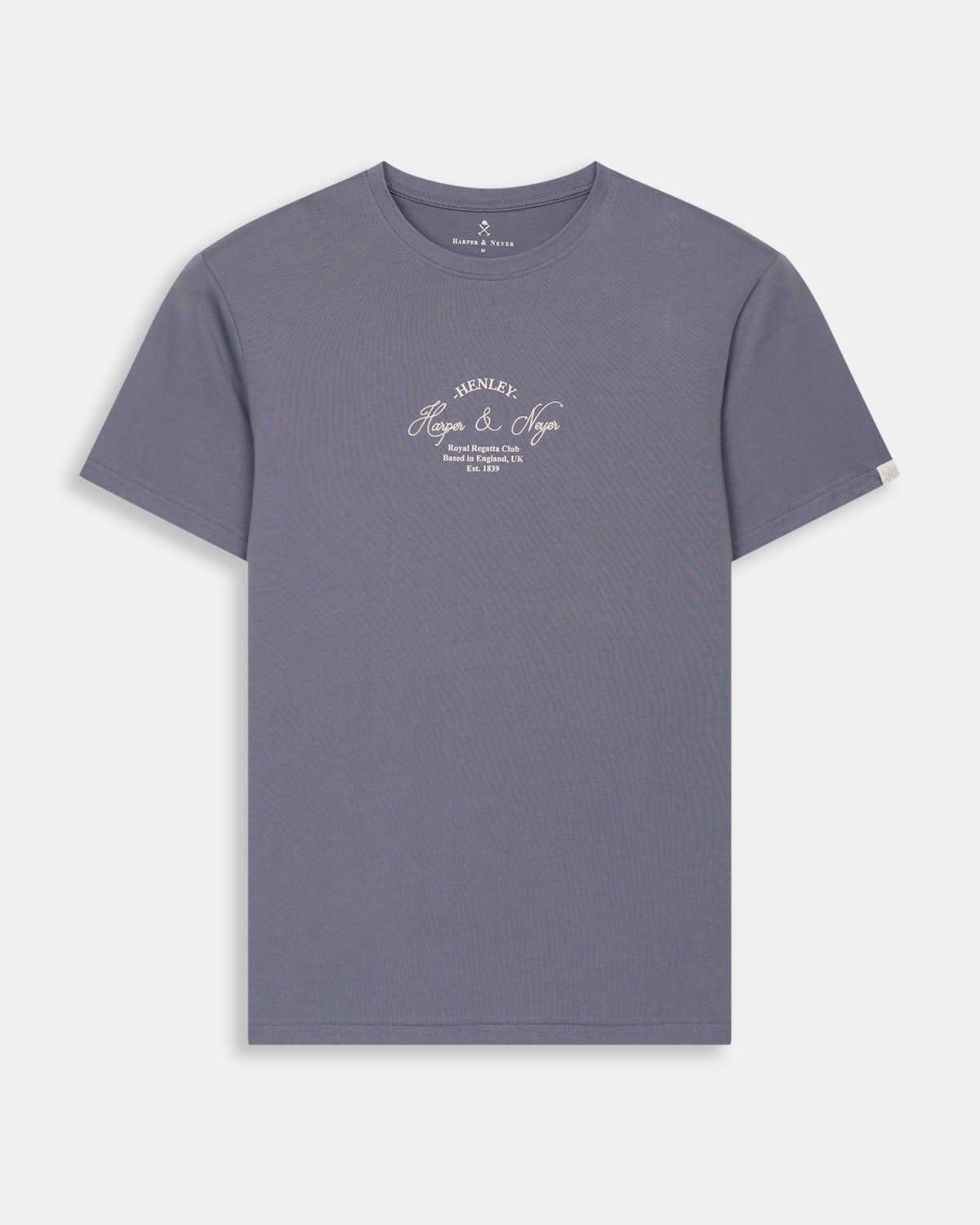 Camiseta de manga corta de hombre con dibujo frontal - Harper & Neyer - Azul oscuro Azul oscuro-6