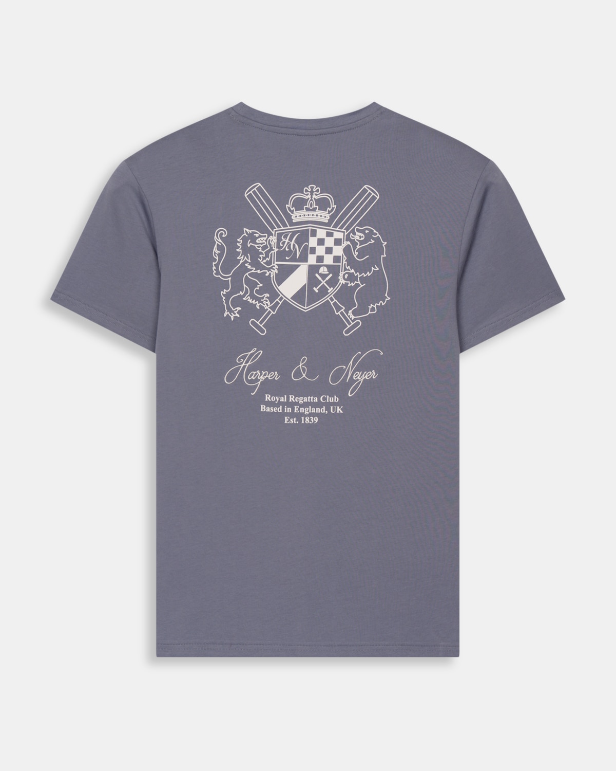 Camiseta de manga corta de hombre con dibujo frontal - Harper & Neyer - Azul oscuro Azul oscuro-5