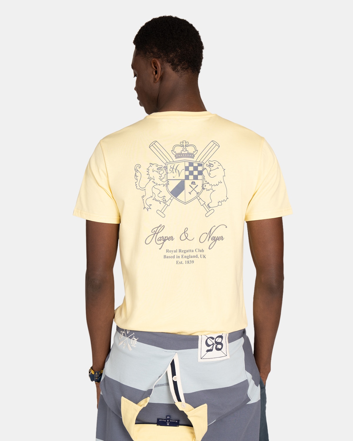 Camiseta de manga corta de hombre con dibujo frontal - Harper & Neyer - Amarillo Amarillo-2