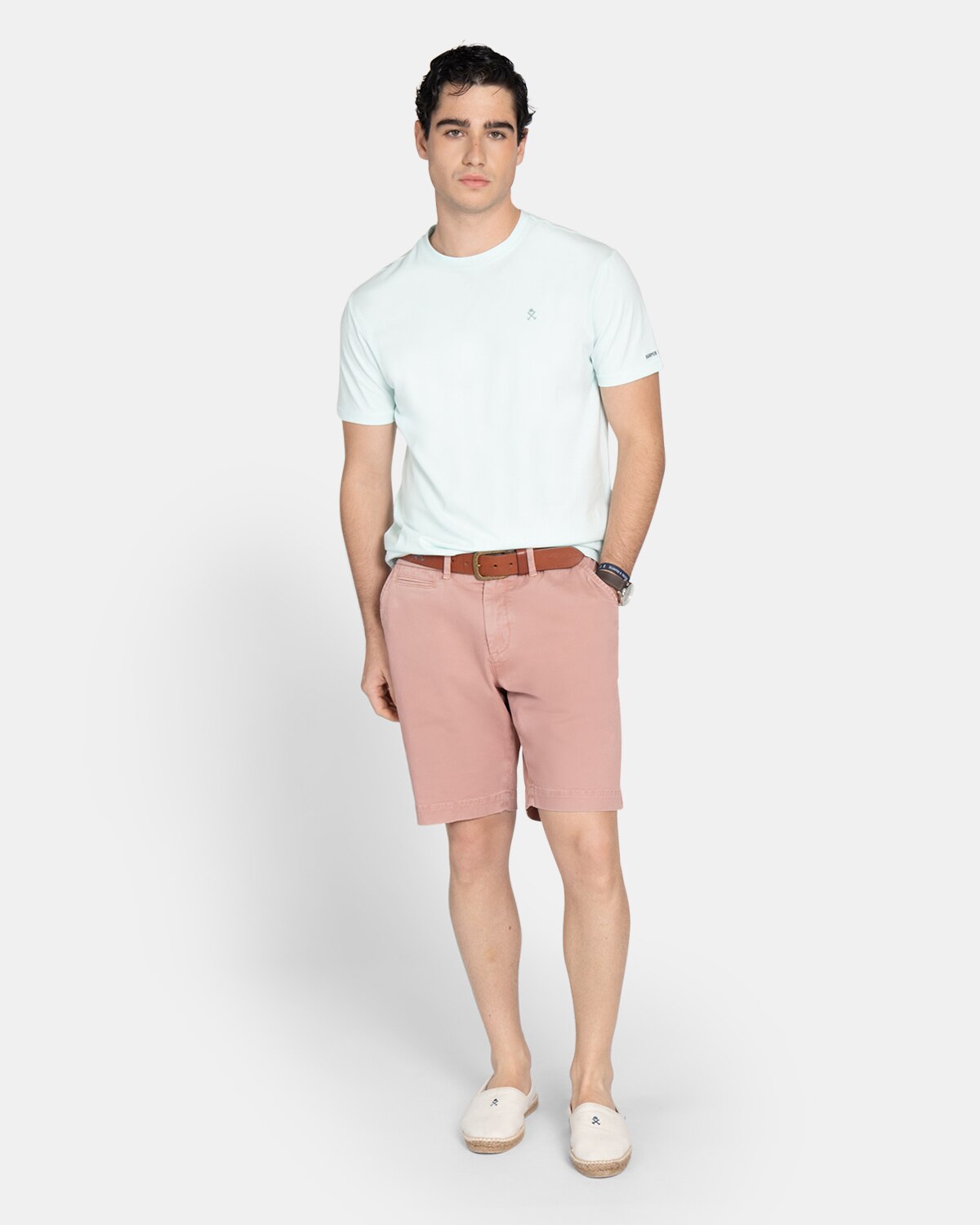 Camiseta de manga corta de hombre con estampado grande - Harper & Neyer - Blanco Verde azulado-4