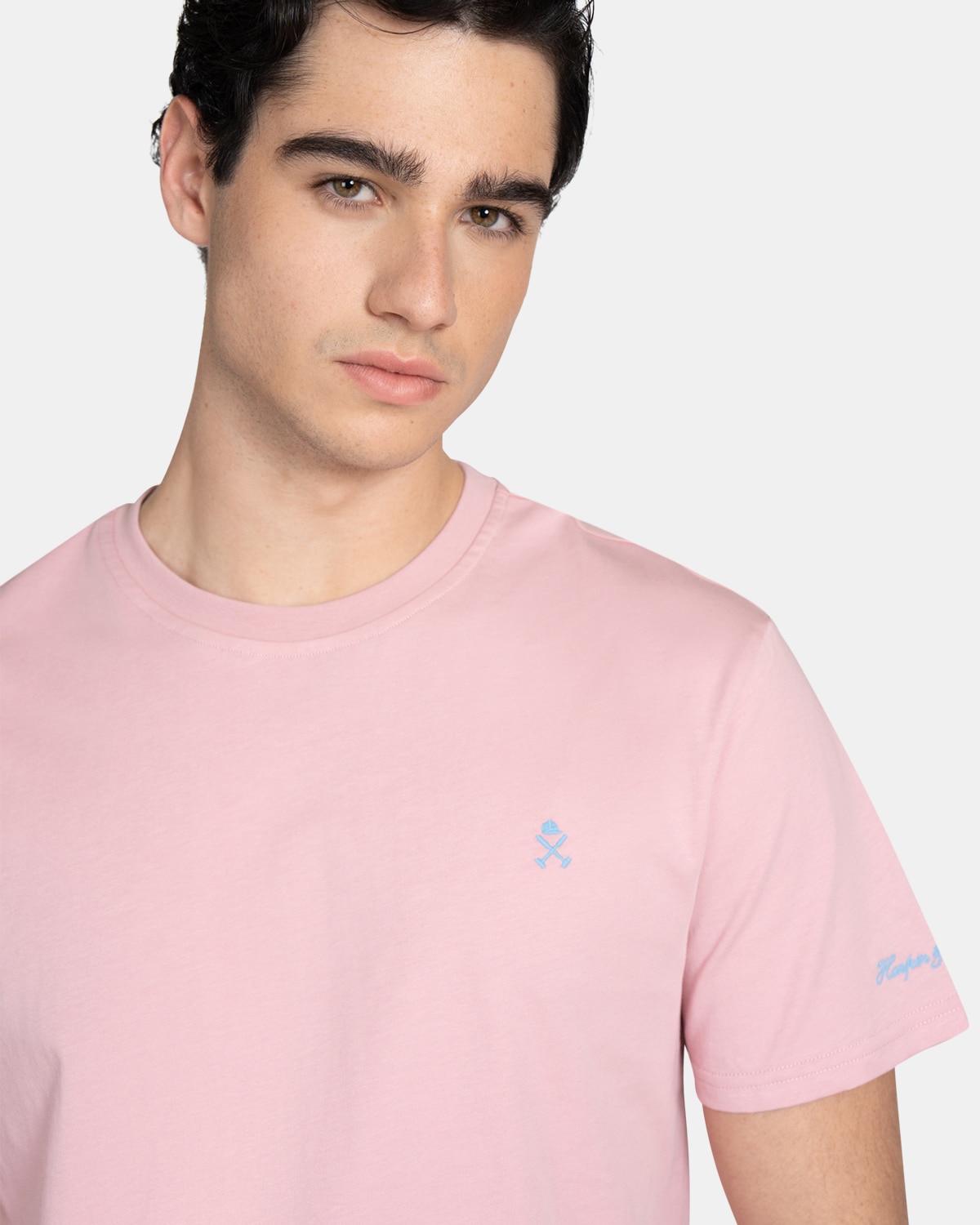 Camiseta de manga corta de hombre lisa - Harper & Neyer - Rosa claro Rosa claro-3