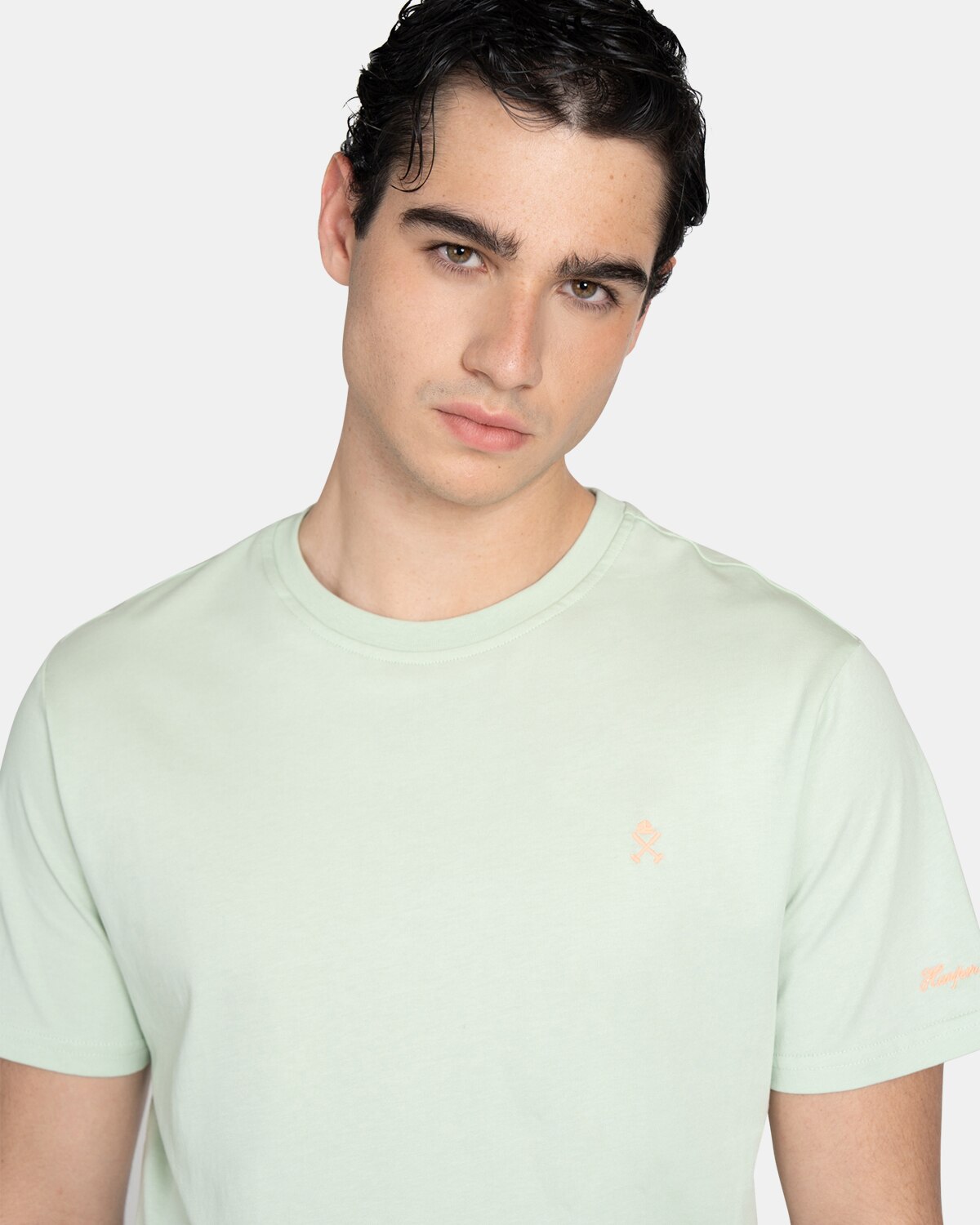 Camiseta de manga corta de hombre lisa - Harper & Neyer - Verde claro Verde claro-3