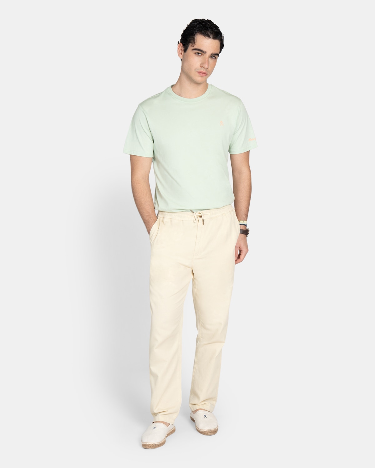 Camiseta de manga corta de hombre lisa - Harper & Neyer - Verde claro Verde claro-4
