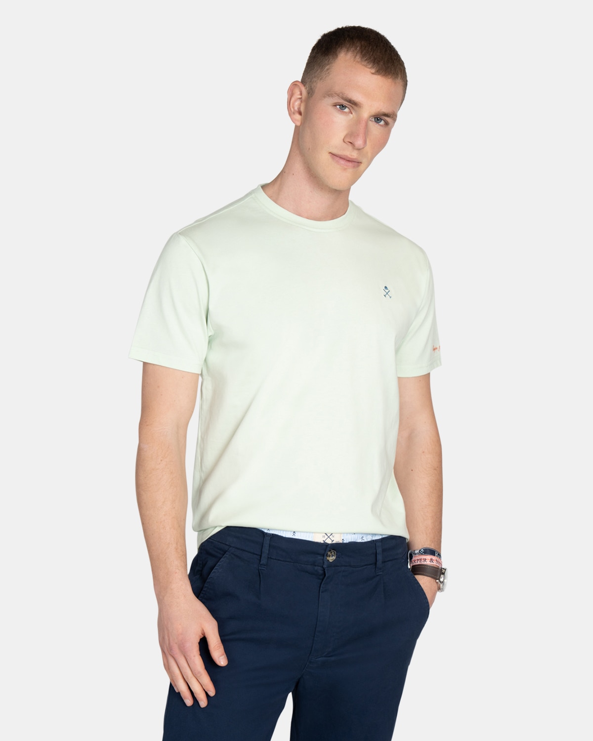 Imagen 0 de Camiseta de manga corta de hombre con estampado grande Verde