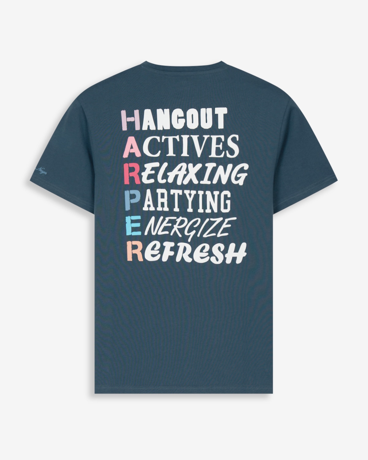 Camiseta de manga corta de hombre con estampado grande - Harper & Neyer - Azul marino Azul marino-5