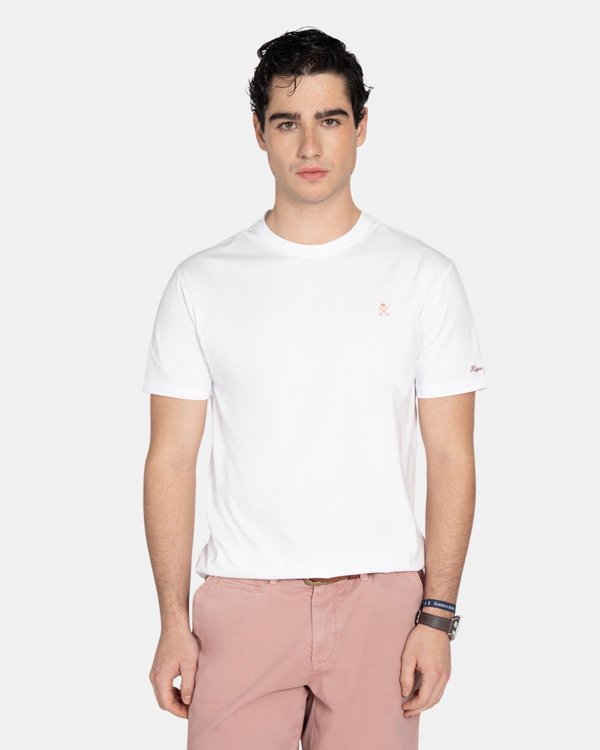 Camiseta de manga corta de hombre con estampado grande - Harper & Neyer - Blanco Blanco-1