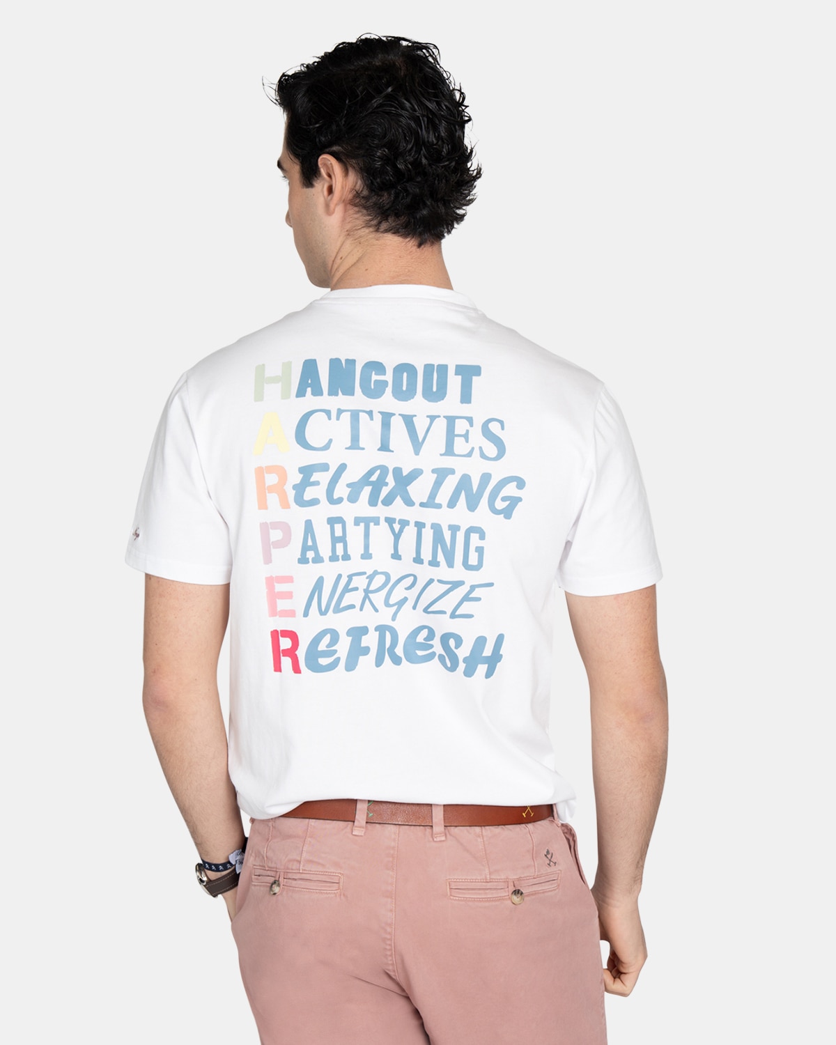 Camiseta de manga corta de hombre con estampado grande - Harper & Neyer - Blanco Blanco-2