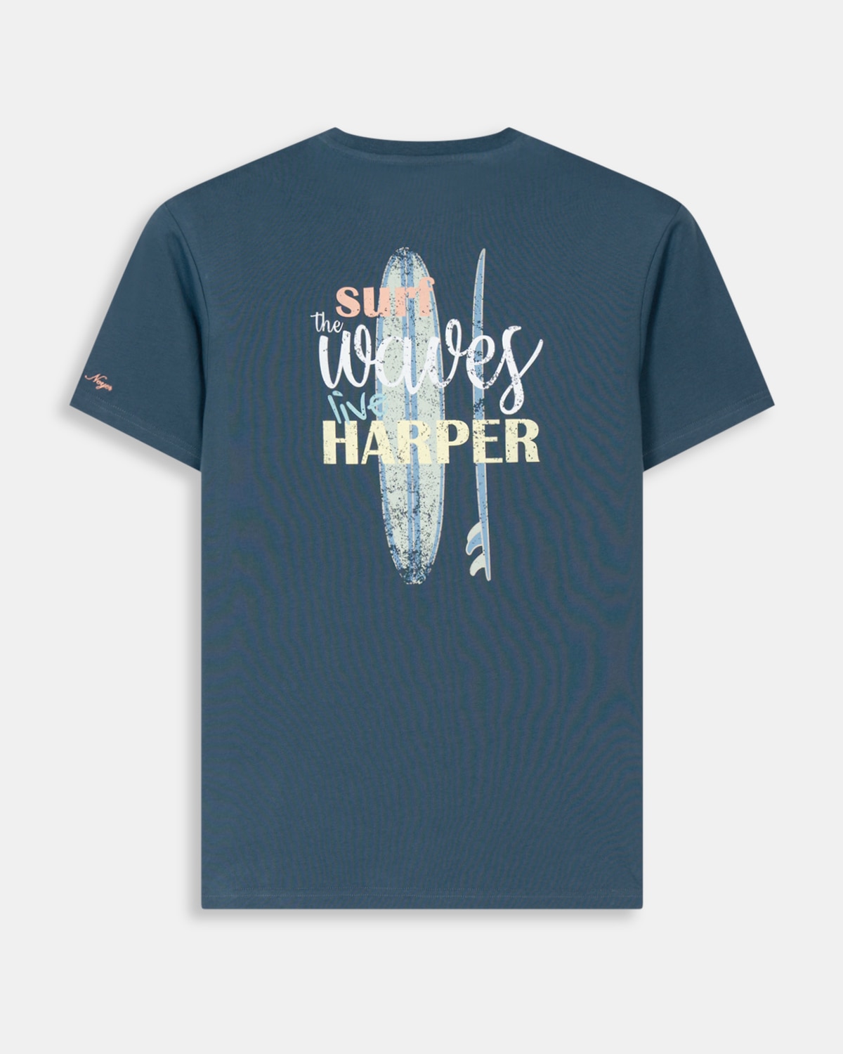 Camiseta de manga corta de hombre con estampado grande - Harper & Neyer - Azul Azul-5