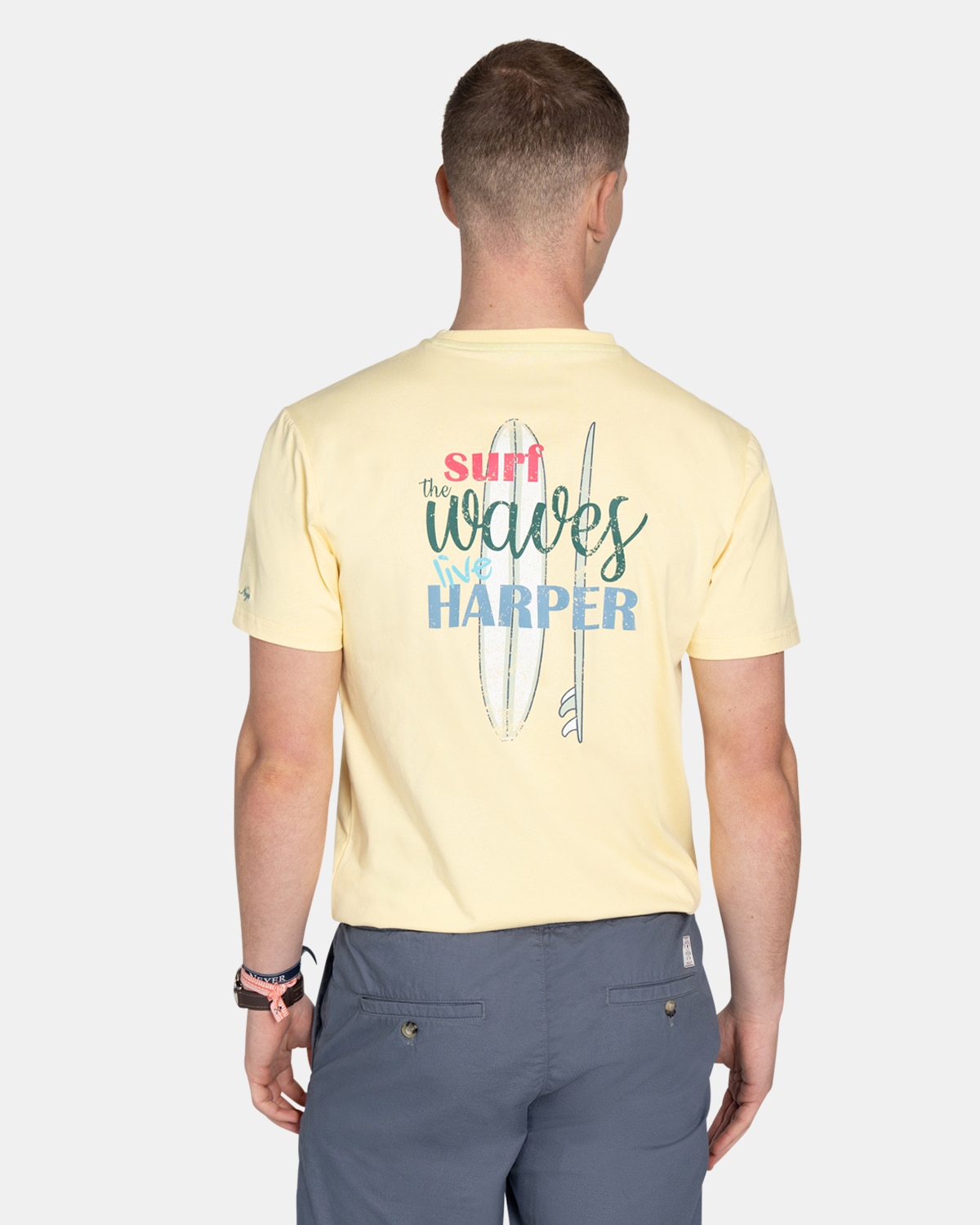 Camiseta de manga corta de hombre con estampado grande - Harper & Neyer - Amarillo Amarillo-2