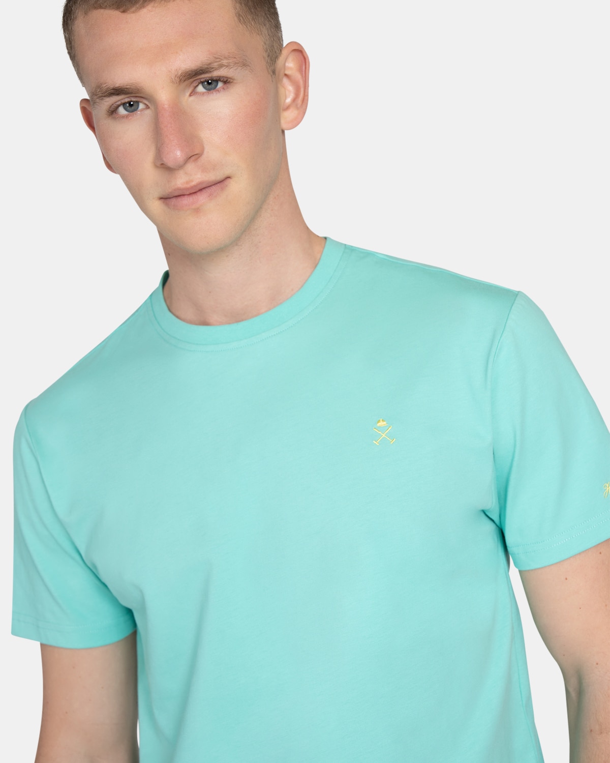 Camiseta de manga corta de hombre con estampado grande - Harper & Neyer - Turquesa Turquesa-3