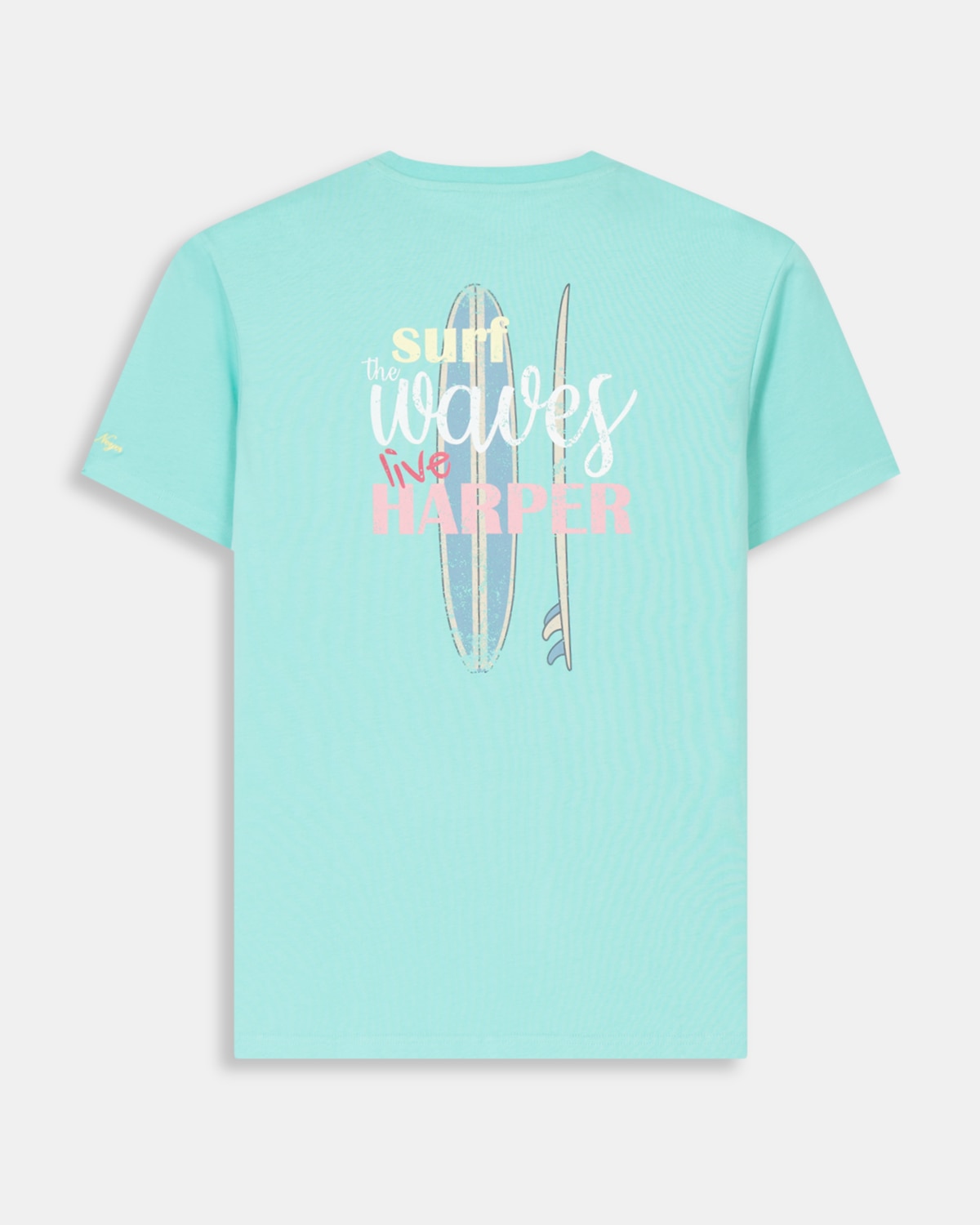 Camiseta de manga corta de hombre con estampado grande - Harper & Neyer - Turquesa Turquesa-5