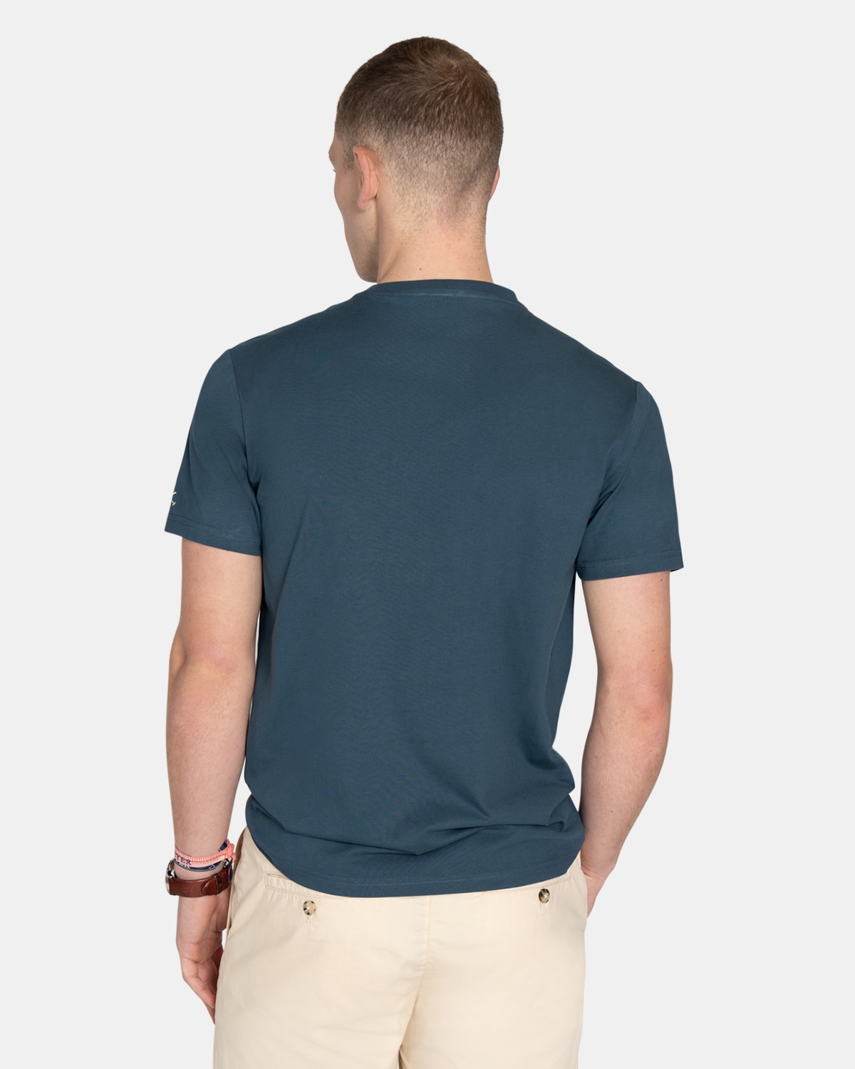 Camiseta de manga corta de hombre con dibujo frontal - Harper & Neyer - Azul Azul-2