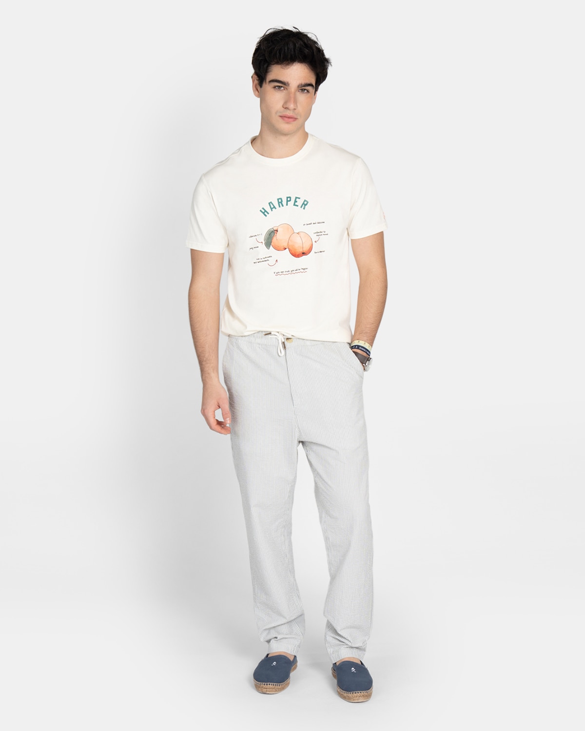 Camiseta de manga corta de hombre con dibujo frontal - Harper & Neyer - Crudo Crudo-4