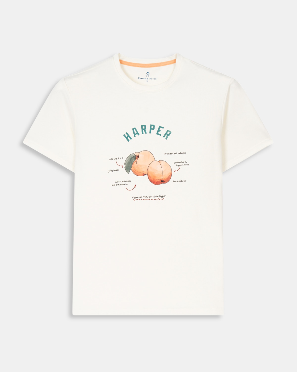 Camiseta de manga corta de hombre con dibujo frontal - Harper & Neyer - Crudo Crudo-6