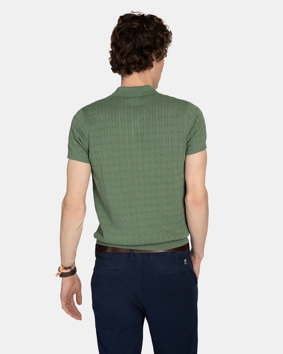 Polo de manga corta de hombre de algodón - Harper & Neyer - Verde Verde-2