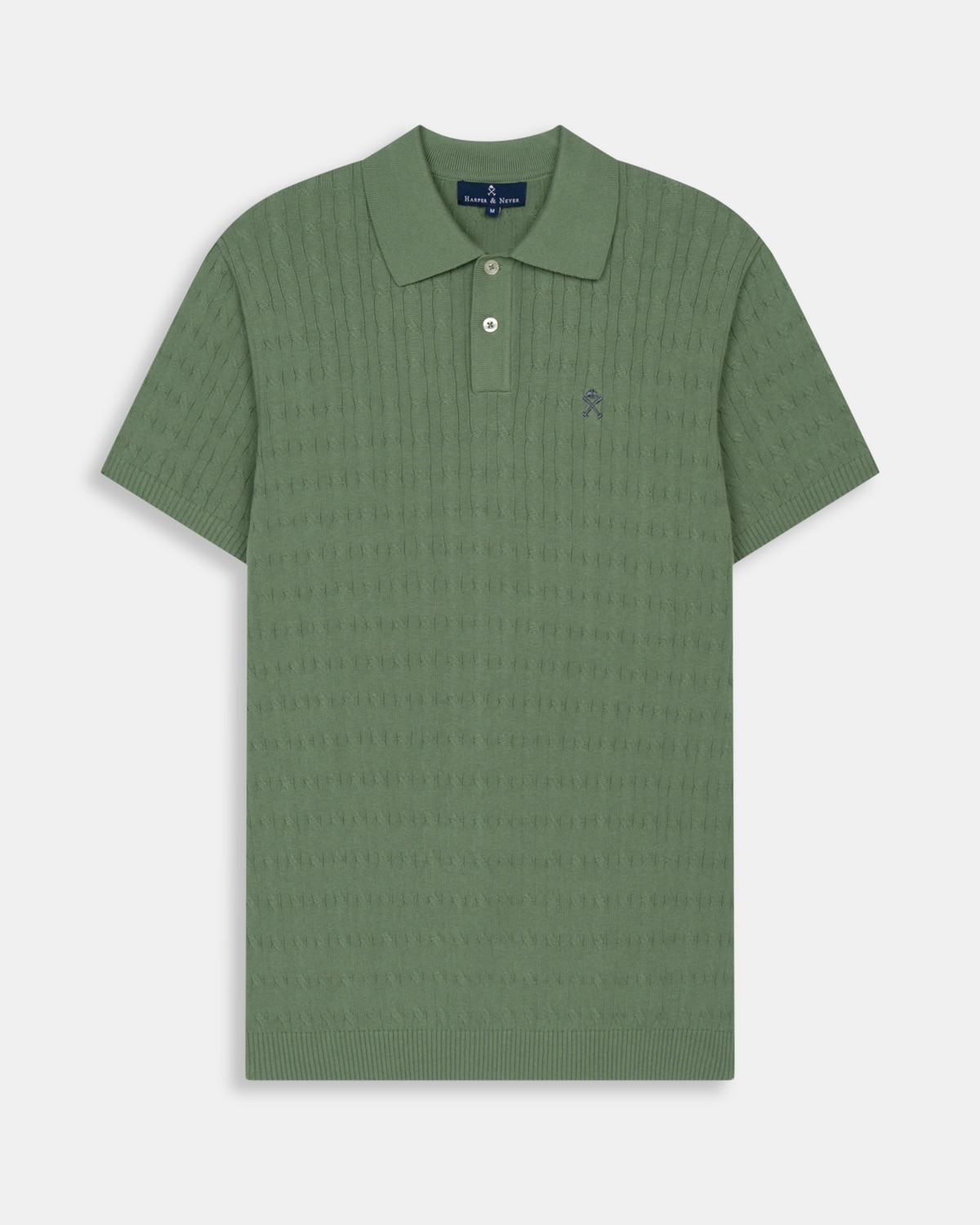Polo de manga corta de hombre de algodón - Harper & Neyer - Verde Verde-6
