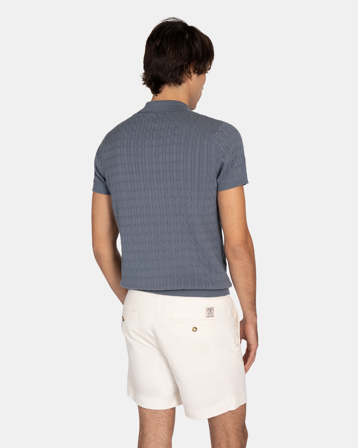 Polo de manga corta de hombre de algodón - Harper & Neyer - Azul oscuro Azul oscuro-2