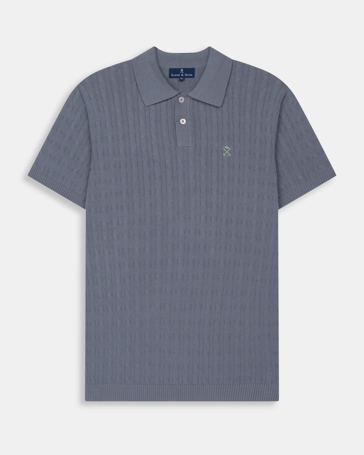 Polo de manga corta de hombre de algodón - Harper & Neyer - Azul oscuro Azul oscuro-6