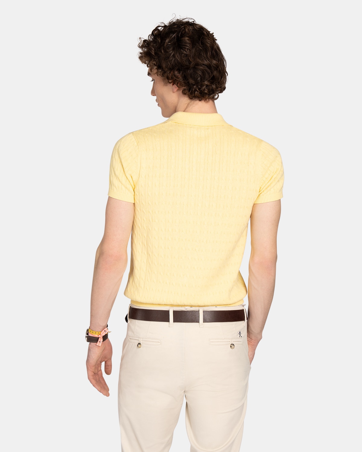 Polo de manga corta de hombre de algodón - Harper & Neyer - Amarillo Amarillo-2