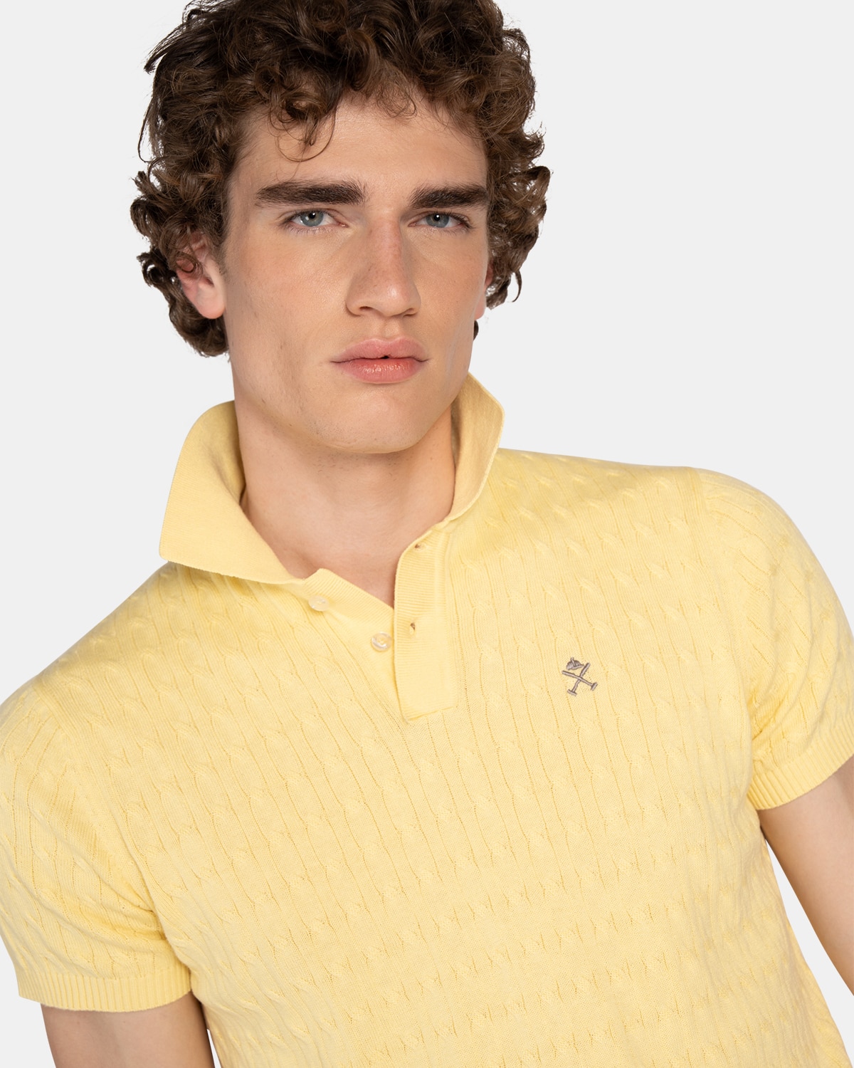 Polo de manga corta de hombre de algodón - Harper & Neyer - Amarillo Amarillo-3