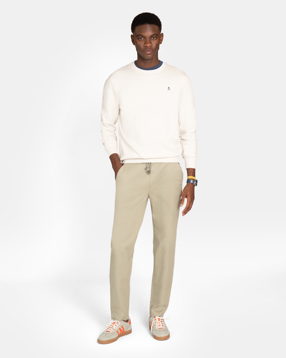 Sudadera sin capucha de hombre de algodón - Harper & Neyer - Blanco roto Blanco roto-4