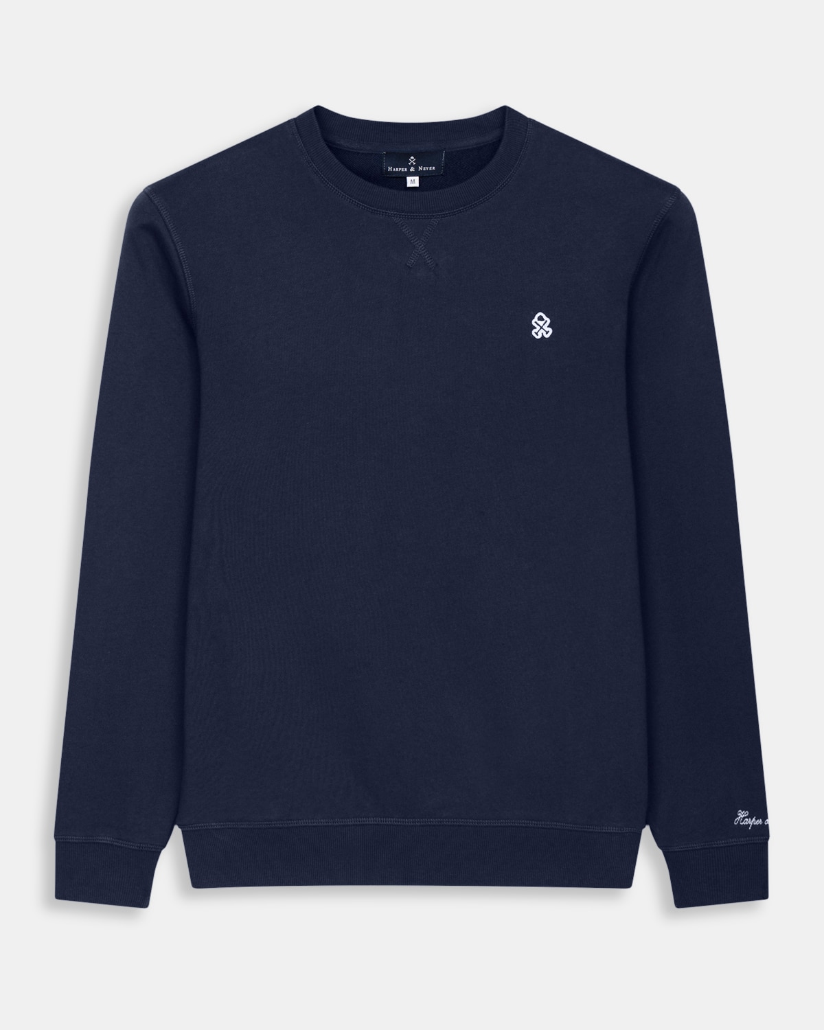Sudadera sin capucha de hombre de algodón - Harper & Neyer - Azul marino Azul marino-6