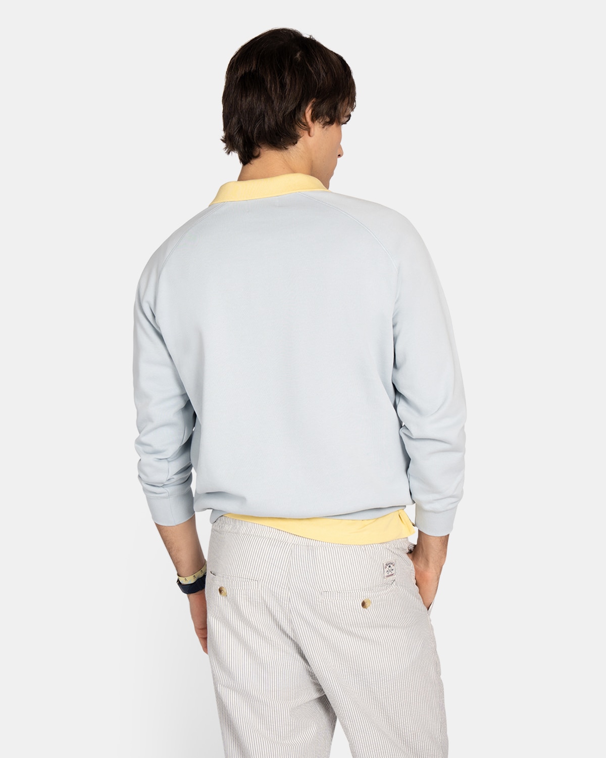 Sudadera sin capucha de hombre con dibujo frontal - Harper & Neyer - Azul claro Azul claro-2