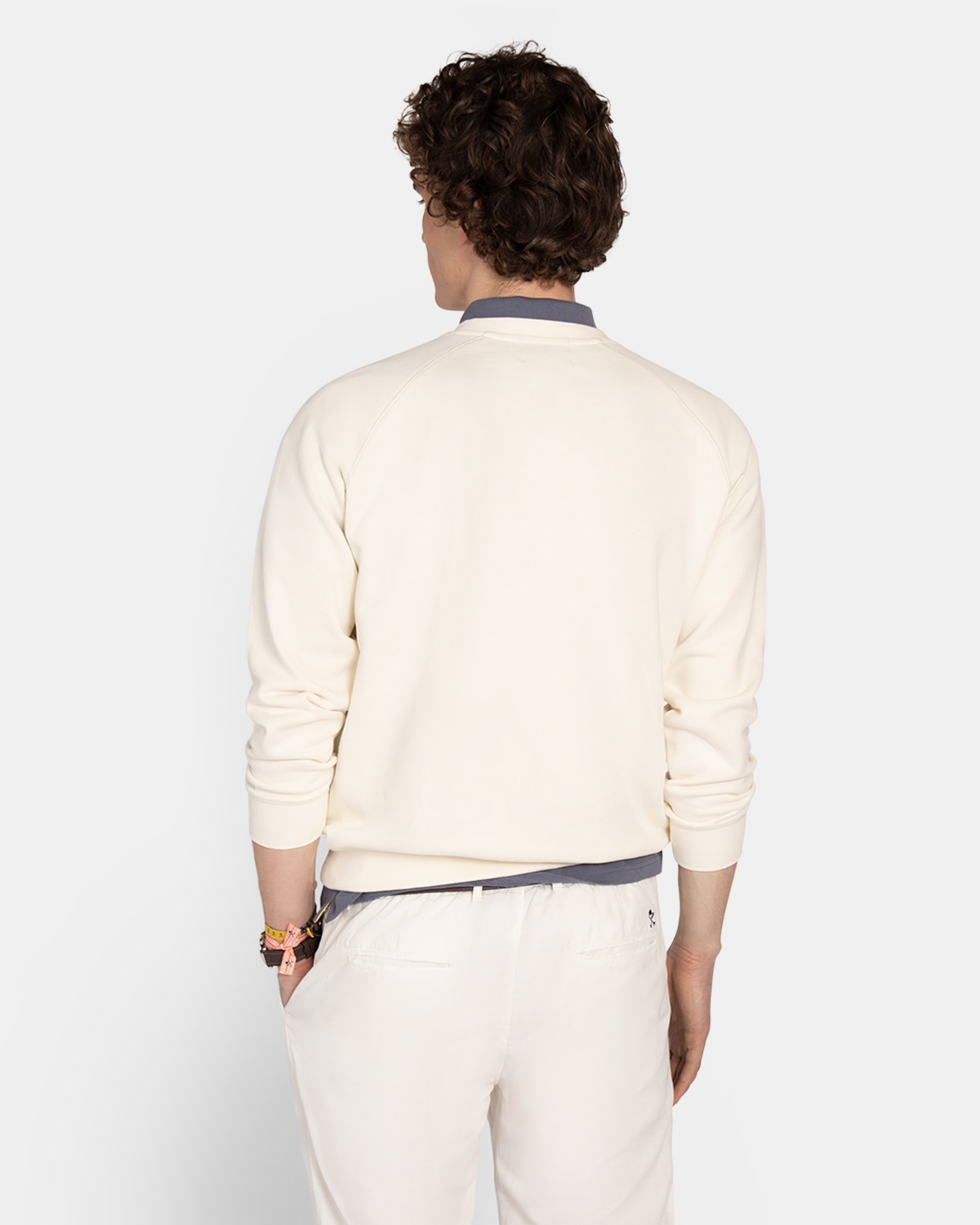 Sudadera sin capucha de hombre con dibujo frontal - Harper & Neyer - Blanco roto Blanco roto-2