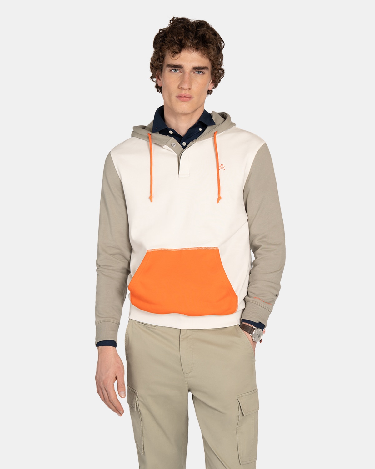 Imagen 0 de Sudadera con capucha de hombre lisa Blanco roto