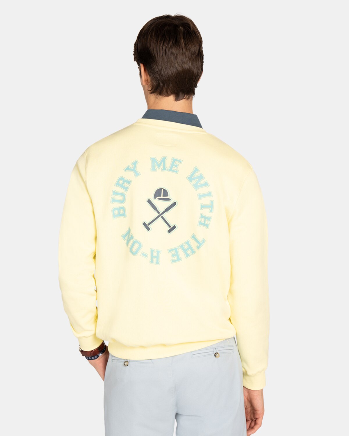 Sudadera sin capucha de hombre con estampado grande - Harper & Neyer - Amarillo Amarillo-2