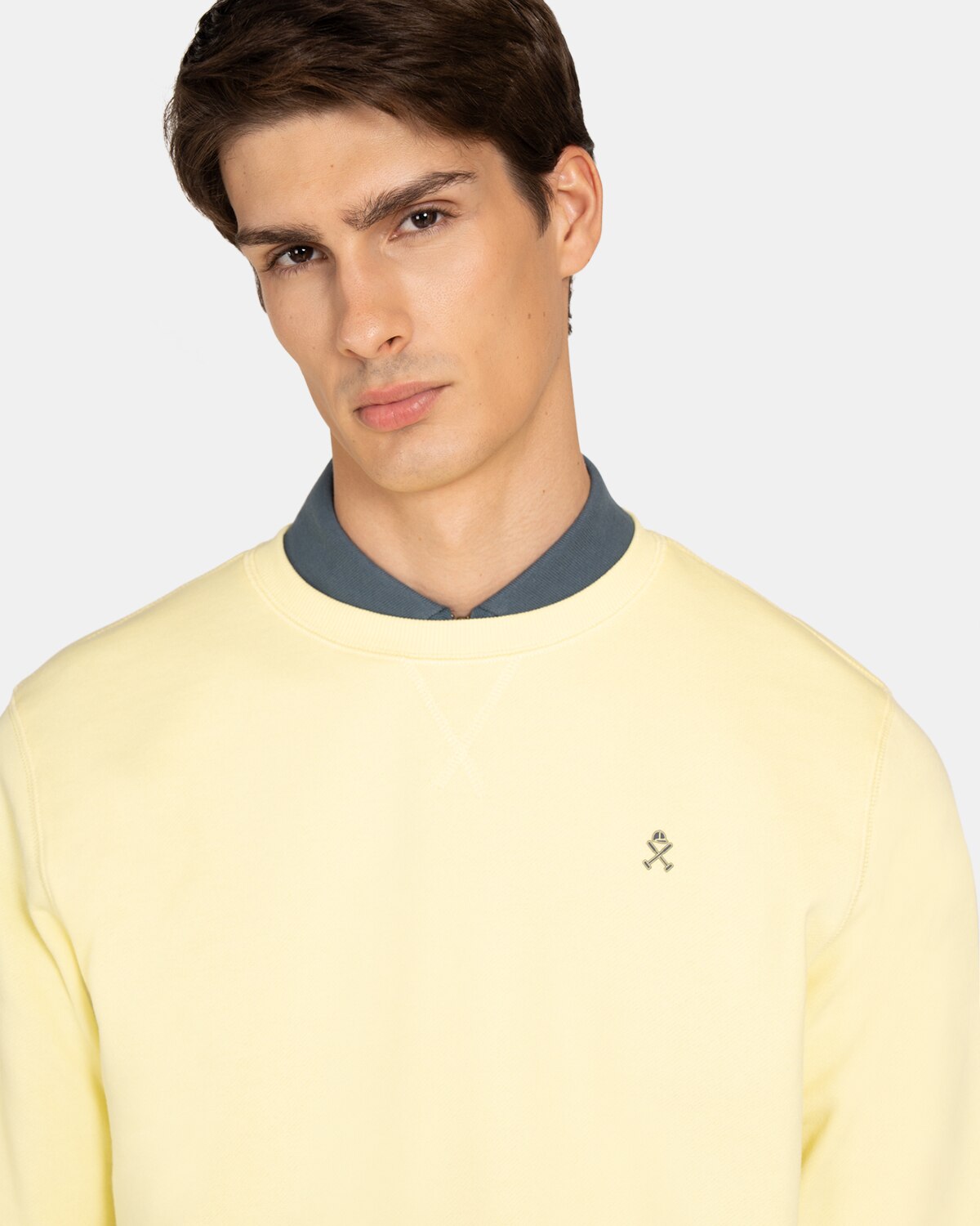 Sudadera sin capucha de hombre con estampado grande - Harper & Neyer - Amarillo Amarillo-3