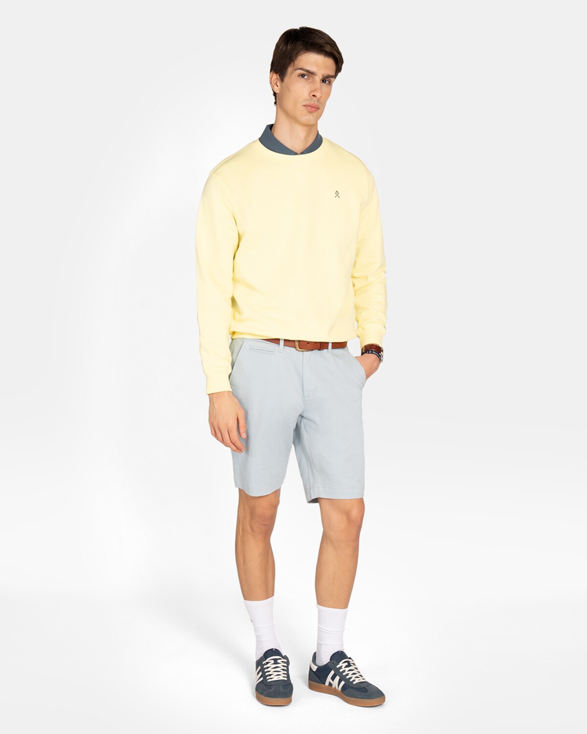 Sudadera sin capucha de hombre con estampado grande - Harper & Neyer - Amarillo Amarillo-4