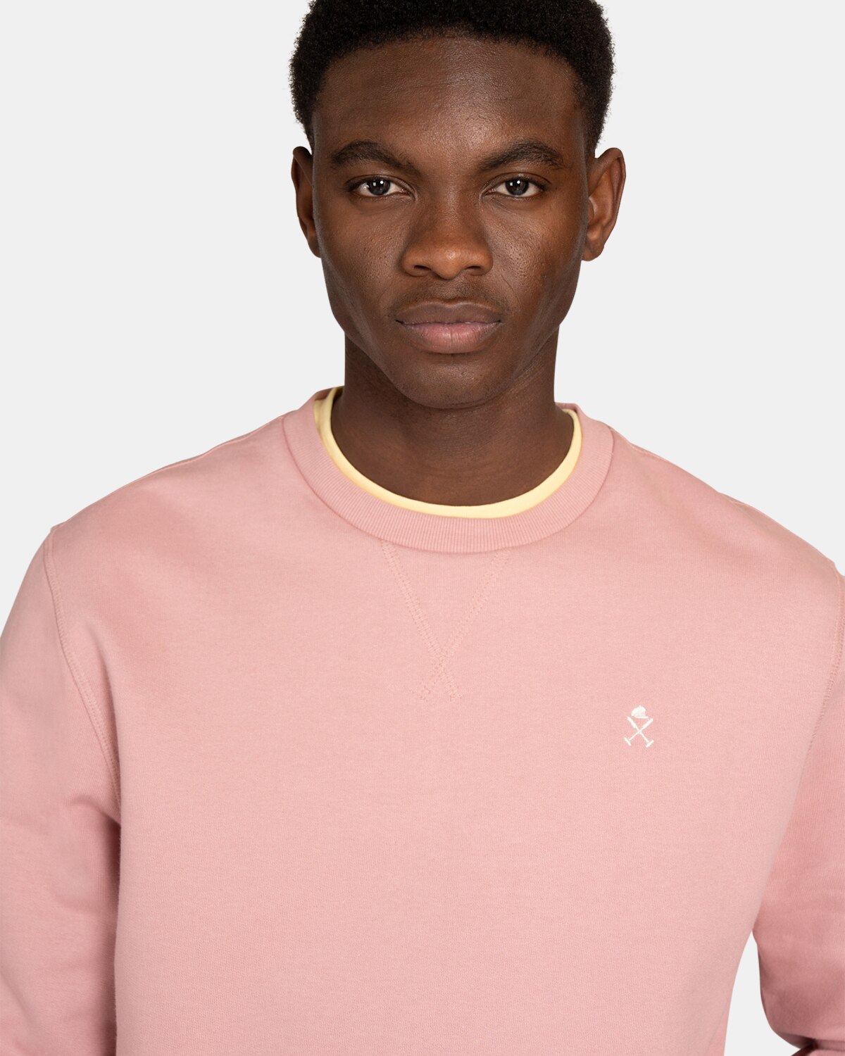 Sudadera sin capucha de hombre con dibujo frontal - Harper & Neyer - Rosa Rosa-3